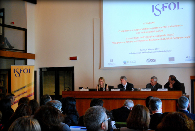 Tavolo relatori, convegno PIAAC, maggio 2014